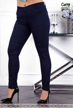 Picture of PLUS SIZE NAVY ULTRA COMFORT STRETCH TROUSER